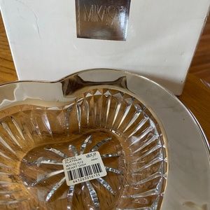 MIKASA Silver Rimmed Heart Dish NEW- UNUSED